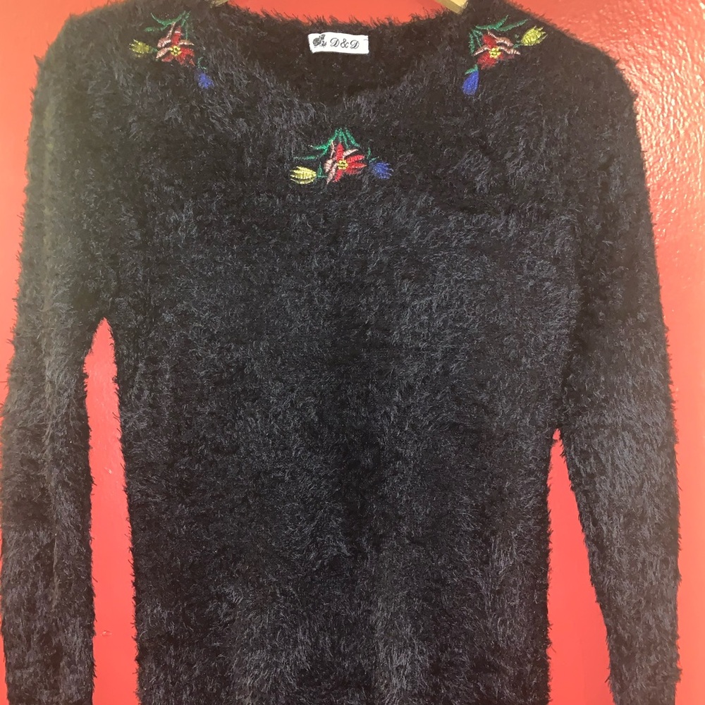 Beautiful comfortable black Faux fur sweater
